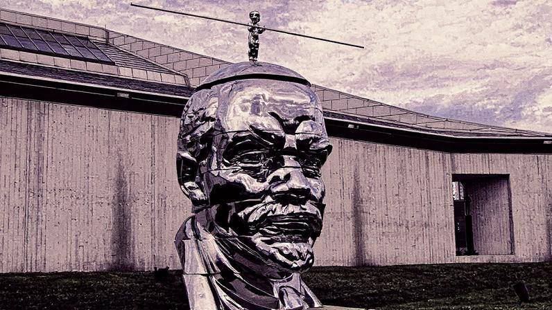 Gao Brothers, Miss Mao Trying to Poise Herself at the Top of Lenin's Head, 2009 Photo by goatling, via Flickr