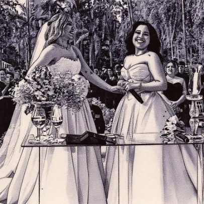 Casamento de Mari Fernandez e Júlia Ribeiro ocorre no interior de São Paulo