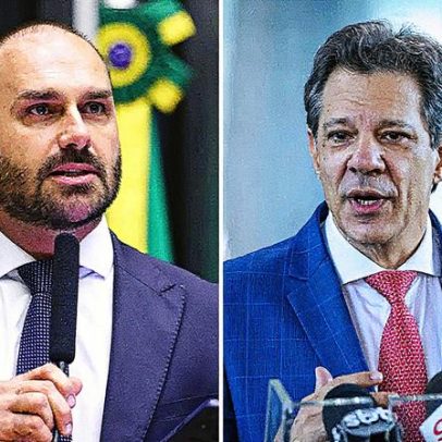 Eduardo Bolsonaro e Haddad lideram pesquisa para o Senado em São Paulo