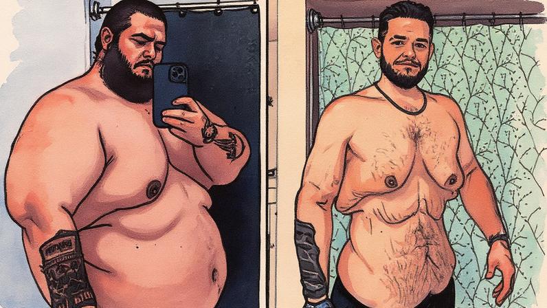 Garrett Olson emagreceu 150 kg e retirou 7 kg de excesso de pele — Foto: Repodução/Instagram