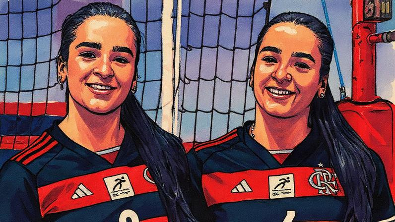 Manuela e Milena Alvarenga na sede do Flamengo no Rio de Janeiro (Foto: Reprodução/Instagram)