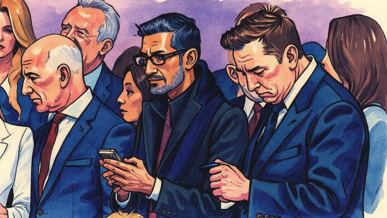 Sundar Pichai at Trump’s inauguration, alongside other Big Tech CEOs.