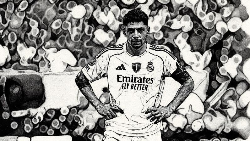 Federico Valverde já foi capitão em partidas com Xabi Alonso — Foto: Getty Images