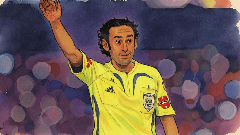 Árbitro Eduardo Iturralde González conversa com Cristiano Ronaldo durante jogo do Campeonato Espanhol em 2011 — Foto: Angel Martinez/Real Madrid via Getty Images