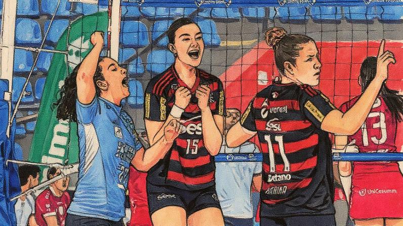 Ponteira Helena na estreia do Flamngo na Superliga feminina (Foto Reprodução Instagram )