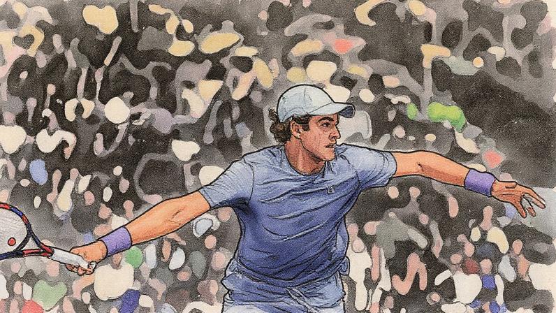 João Fonseca saca na estreia do Masters 1000 de Paris (Divulgação)