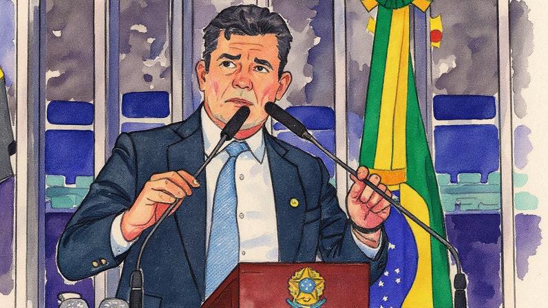 Senador Sérgio Moro (União-PR) é autor do PL, agora sancionado, que prevê novos crimes no combate a organizações criminosas. (Foto: Waldemir Barreto/Agência Senado)