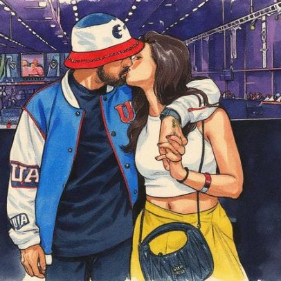 Caio Castro e namorada aparecem juntos em São Paulo e trocam beijos