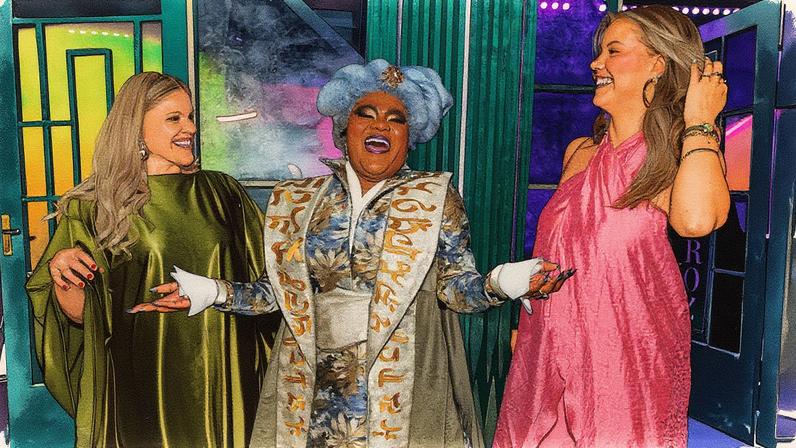 Fantine Tho com Karin Hils e a filha, Christine — Foto: Clayton Felizardo/BrazilNews