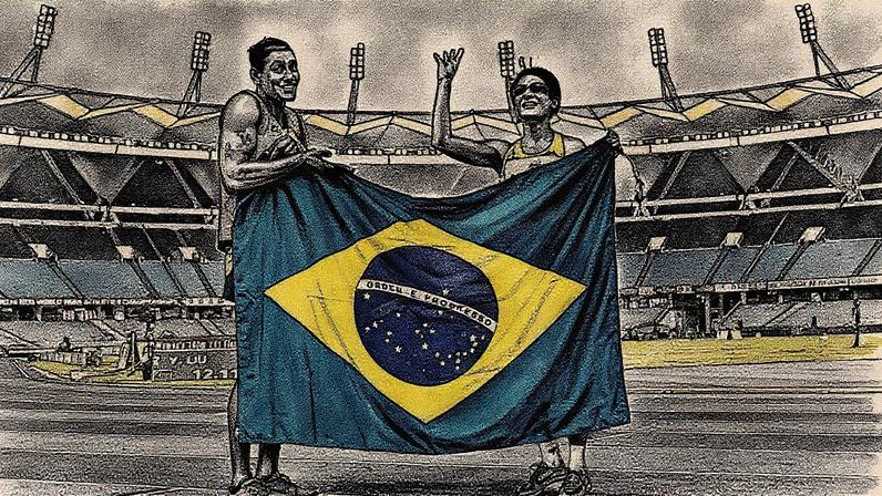 O guia Gabriel Garcia e Jerusa Geber, no Mundial de Nova Déli (Foto: Alessandra Cabral/ CPB)