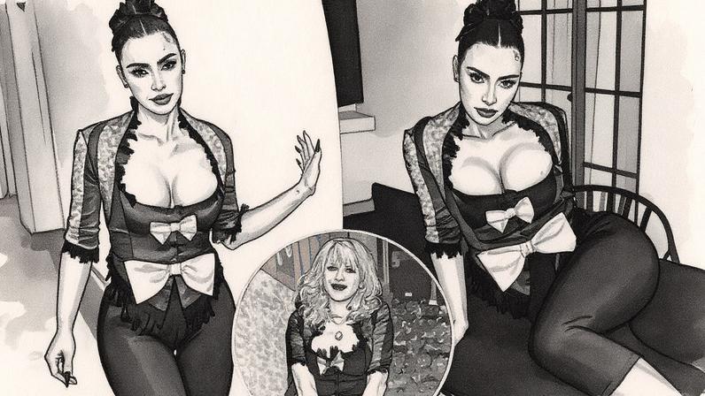 The Skims founder showed off her full glam after covering up her face earlier in the evening.