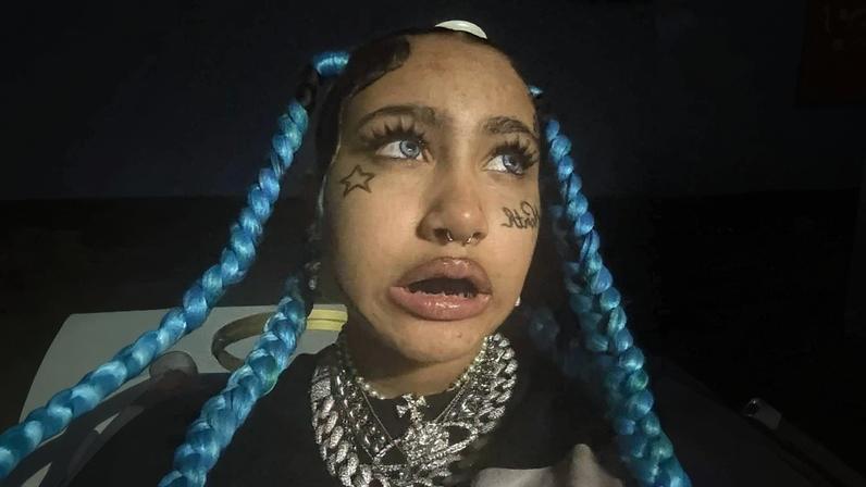 North West, 12, sported fake face tattoos with her friends in TikToks she posted over the weekend. kimandnorth/TikTok