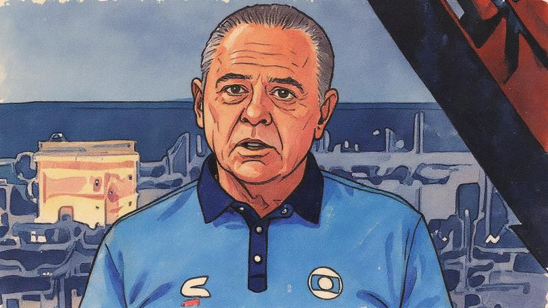 Luis Roberto foi o narrador de Flamengo x Palmeiras (Foto: Reprodução Globo)