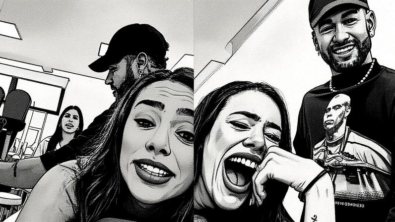 Neymar brinca com Bruna Biancardi durante procedimento nos glúteos — Foto: Reprodução/Instagram