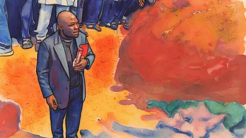 O pastor nigeriano Harrison Ayintete, líder do Ministérios da Nação da Bondade, gravou um vídeo comovente de dentro de uma vala comum, durante o sepultamento de vítimas assassinadas por radicais islâmicos - Foto: Reprodução X