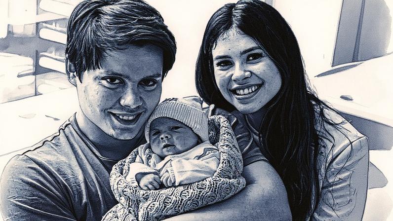 Thuani Todeschini e Lucas Cardi com Eloáh, filha de Maíra Cardi e Thiago Nigro — Foto: Reprodução/Instagram