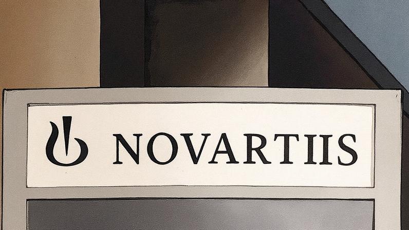 Logo da fabricante suíça de medicamentos Novartis