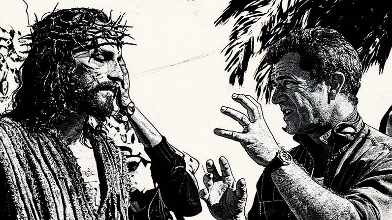 Mel Gibson durante as gravações de A Paixão de Cristo, de 2004. Foto: Divulgação