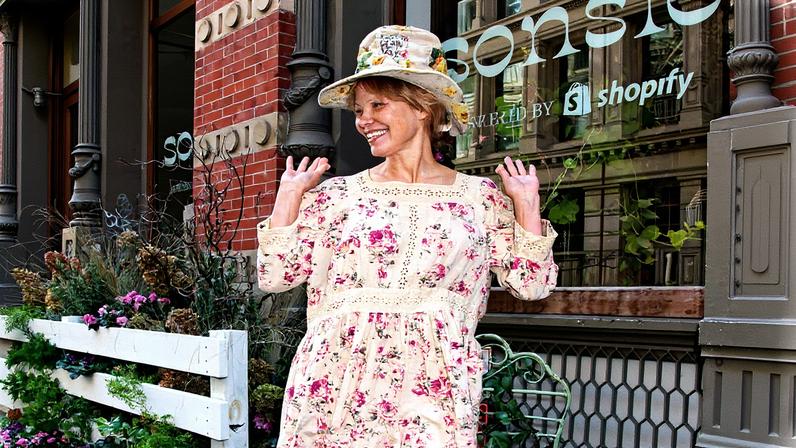 Pamela Anderson stepped out at her Sonsie skincare event in New York City on Sunday. GC Images