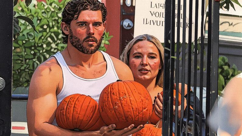 Christopher Schwarzenegger showed off his slim figure and new girlfriend during a family outing to a pumpkin patch on Monday. Stoianov / BACKGRID