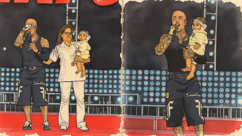 MC Daniel se emociona com o filho durante show — Foto: Reprodução/ Instagram