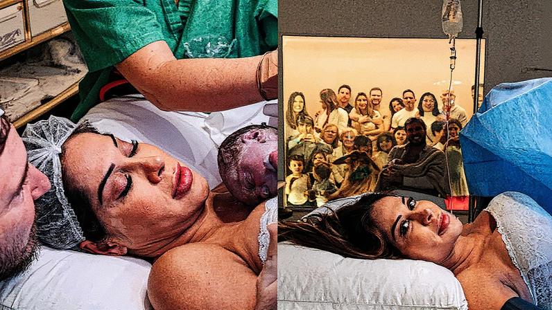 Maíra Cardi mostra momento do nascimento da Eloáh — Foto: Reprodução/ Instagram