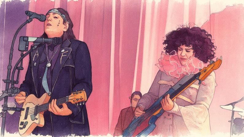 Win Butler and Régine Chassagne of Arcade Fire during their 'Don't Think About Pink Elephant' world tour on May 14, 2025 in London.