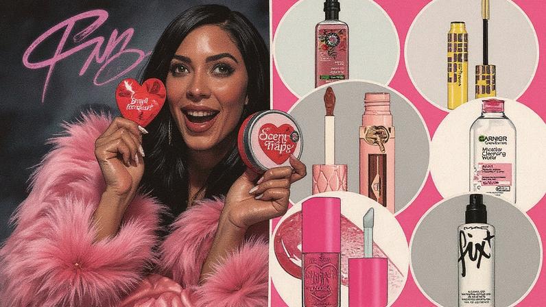 Amaya Espinal's beauty bag features plenty of pink. Herbal Essences; Ma