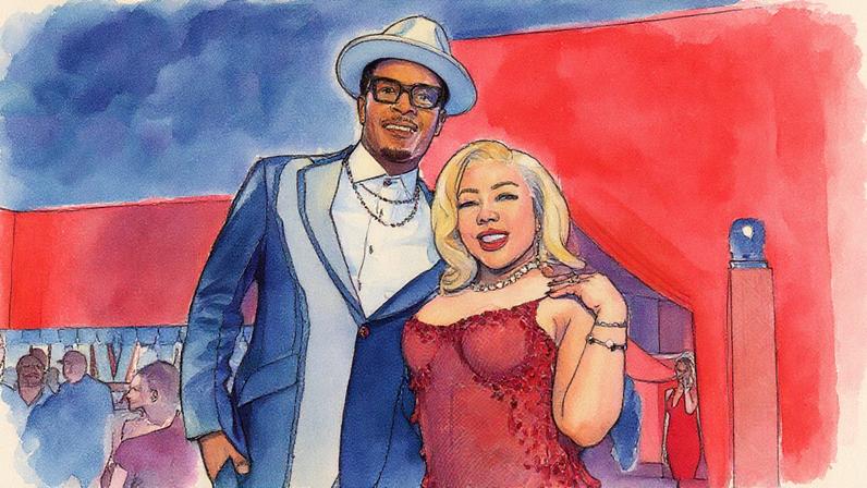 T.I. and Tameka "Tiny" Harris attend RED HOT Fifty Birthday Celebration For Tameka "Tiny" Harris on July 14, 2025 in Atlanta, Georgia.