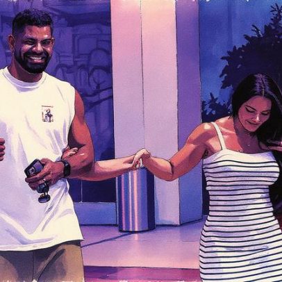 Viviane Araújo curte passeio romântico no shopping com o marido