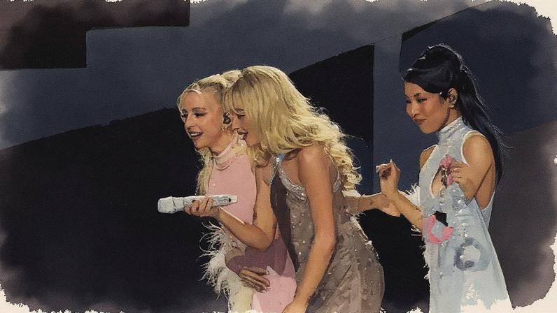 Sabrina Carpenter arrested a delighted Gigi Hadid at her Pittsburgh tour stop on Thursday. TikTok/@littlemooonster96