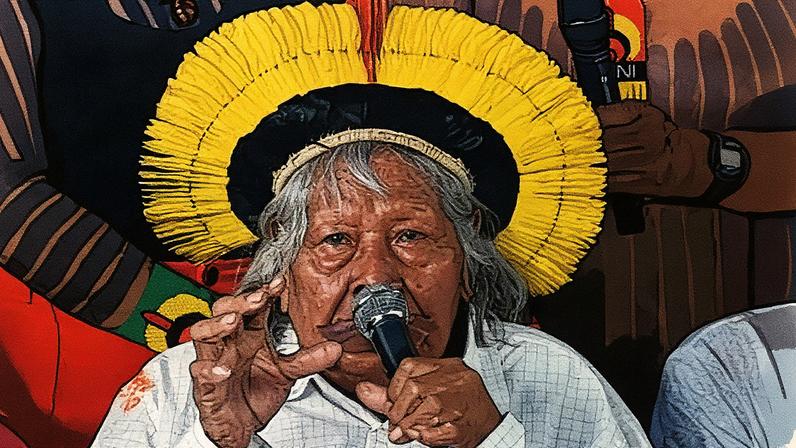 O cacique Raoni Metuktire. Foto: Pablo Porciuncula/AFP