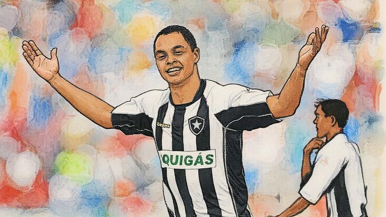 Dodô fez o gol que selou o 3 a 0 do Botafogo sobre o Grêmio no Brasileirão 2007 (Foto: GILVAN DE SOUZA/LANCEPRESS)