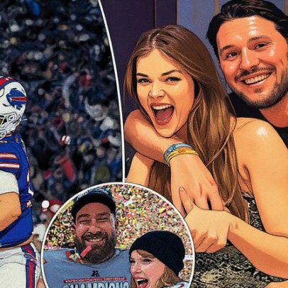 Josh Allen imita Travis Kelce e manda carinho para Hailee Steinfeld após a anotação