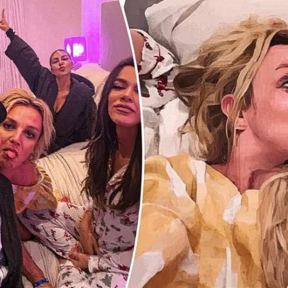 Britney Spears curte noite aconchegante com Kim e Khloé Kardashian