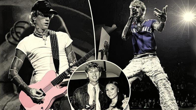 MGK performed at The Kia Forum in Los Angeles Thursday night as part of his “Lost Americana” global tour. Getty Images for ABA