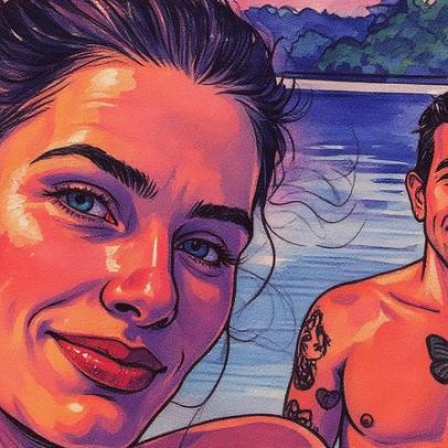 Isabeli Fontana curte praia com o marido Di Ferrero e o pet da família