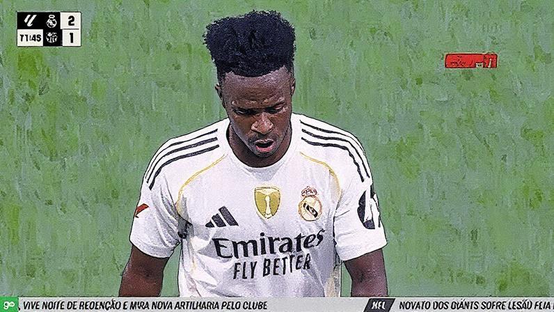 Vini Jr. em Getafe 0 x 1 Real Madrid — Foto: Getty Images