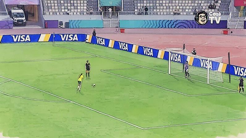 1 de 1 Jogadoras do Brasil comemoram a classificação inédita para a semifinal do Mundial Feminino Sub-17 — Foto: Fabio Souza/CBF