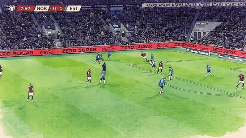 Odegaard e Haaland comemoram gol da Noruega nas Eliminatórias para a Copa do Mundo de 2026 — Foto: AFP