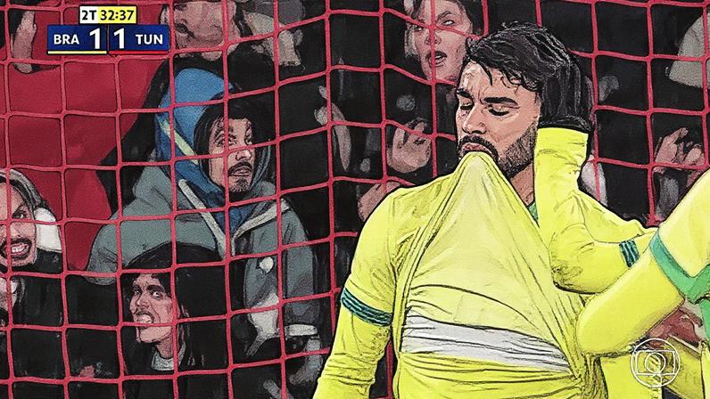 Rodrygo em ação em Brasil x Tunísia — Foto: Getty Images