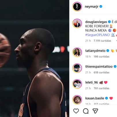 Neymar compartilha foto icônica de Kobe Bryant após derrota para o Flamengo