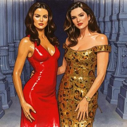 Cindy Crawford e Kaia Gerber desfilam juntas em vestidos Gucci na Gala LACMA 2025