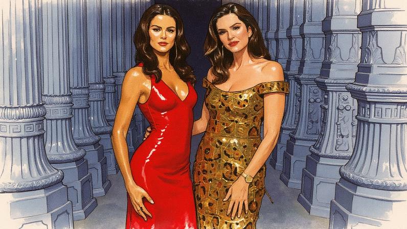 Cindy Crawford and daughter Kaia Gerber coordinated in custom sequined Gucci gowns for the LACMA Art + Film Gala. FilmMagic