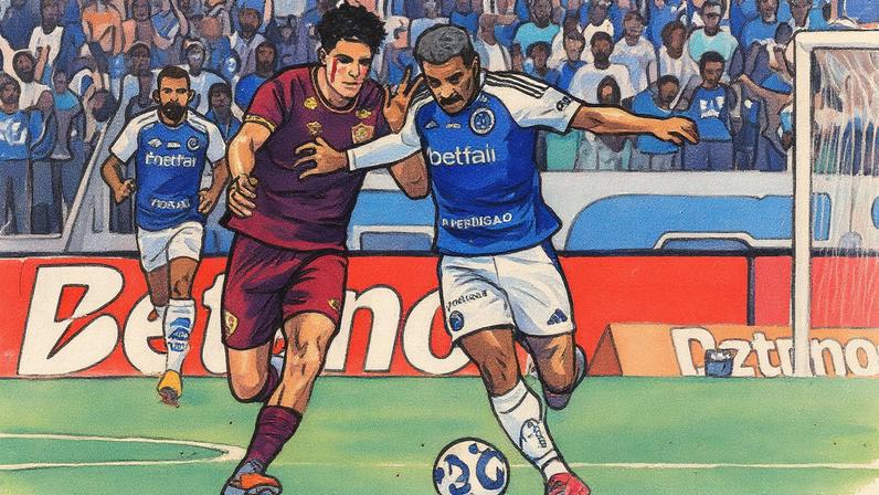 Matheus Pereira e Bernal em disputa de bola na partida entre Cruzeiro x Fluminense (Foto: LUCIANO BREW/Agencia Enquadrar/Gazeta Press)