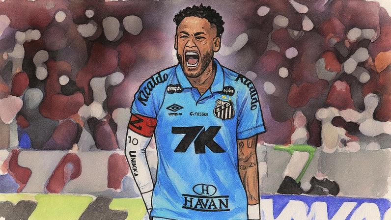 Neymar em ação em Flamengo x Santos (Foto: Dhavid Normando/Código19/Gazeta Press)