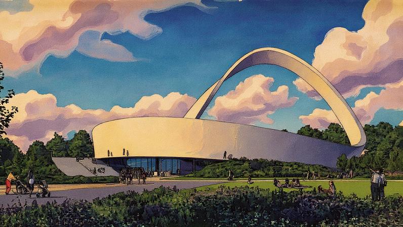 Com um desenho inspirado na fita de Möbius — forma contínua que não tem começo nem fim, o monumento terá 51,5 metros de altura e 80 metros de diâmetro - Foto: Divulgação/Snug Architects