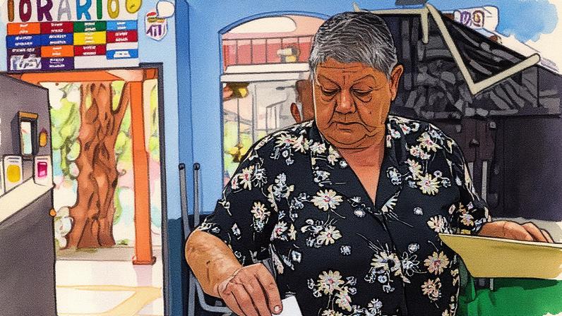 Polls opened at 8am and close at 6pm, with results expected throughout the night. Photograph: Pablo Sanhueza/Reuters