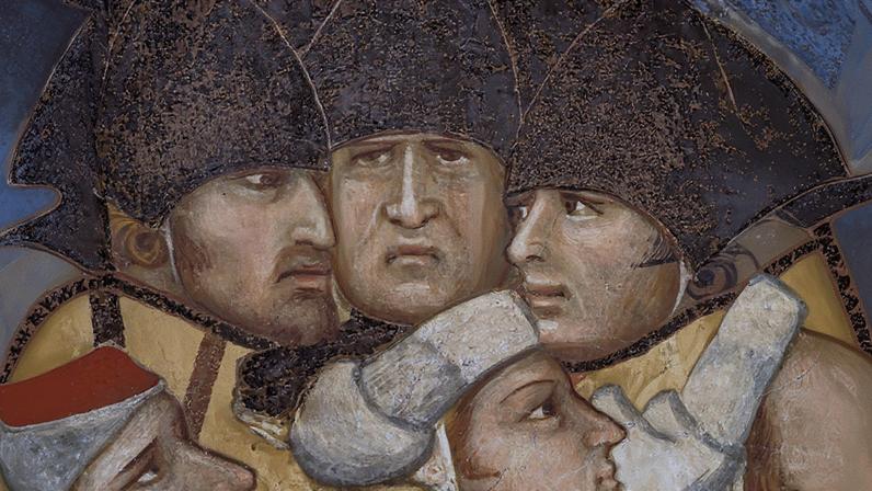 Detail, Lorenzetti’s Good Government; the six scenes of the series covered three walls in Siena’s Sala dei Nove © Antonio Quattrone