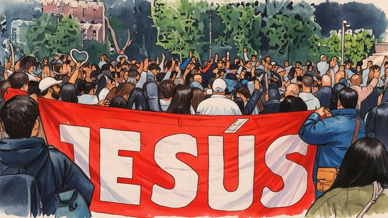 Evangelismo em praça de Madri. (Foto: Instagram/ somoslumenfest)